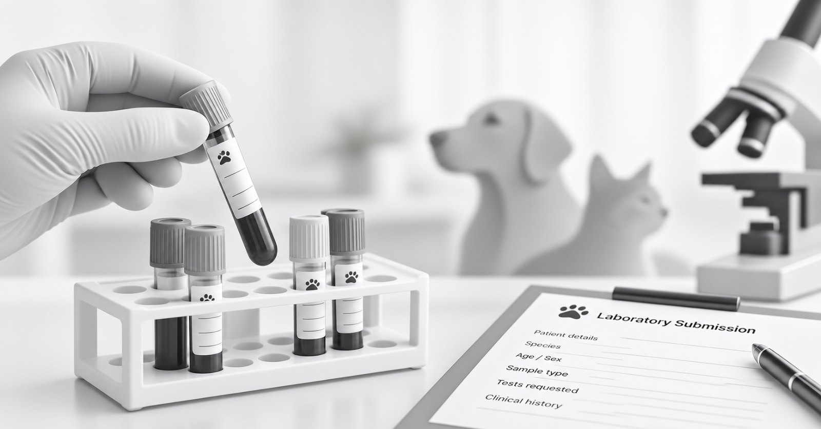 Veterinary Blood Sample Laboratory Scene